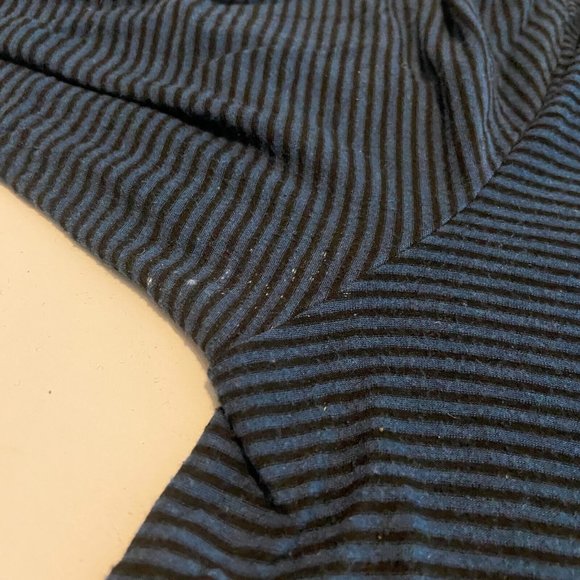 Habitat Women L Striped Top Blue Dolman Sleeve Stretch Shirt Casual Pullover - Picture 4 of 10